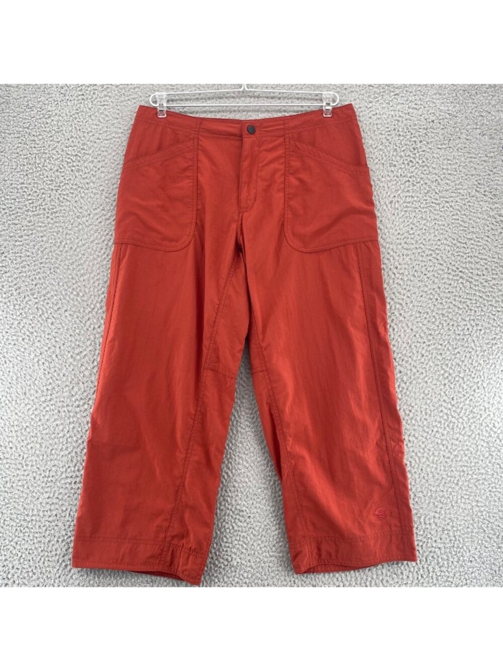 Mountain Hardwear Pants Womens 8 Red Wide Leg Capris Hiking Cargo Utility Pocket